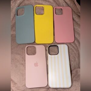 13 Pro Max Apple Pastel Silicone iPhone Cases in Pink, Yellow, Blue and Cream